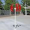 Zimuney 1000W 12V/24V Wind Turbines Generator, 5-Blade Lantern Wind Turbines Generator Kit, Electromagnetic Electricity Producer Equipment Red(without pole)