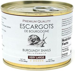 Escargots Snails Helix Pomatia, Romanzini de Bourgogne, 2 Doz, 200g tin
