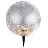 crackle glass solar lights Material: Kunststoff, Glas LED Solar Lampe Garten Außen Steck Leuchte Glas Kugel Design Erdspieß Beleuchtung Weg Globo 33304