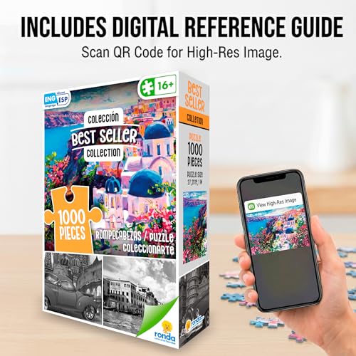 RONDA Europe Classics 3-Pack Rompecabezas de 1000 Piezas para Adultos | 3 monumentos icónicos europeos, imagen de referencia QR, piezas de corte de precisión, arte inspirado en viajes, diseños para exhibir miniatura 2