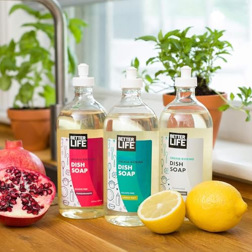 Image of Better Life Dish Soap - Liquid Dishwashing Soap with Vitamin E and Aloe for Home & Kitchen Sink - No Gloves Required Kitchen Soap for Sensitive Skin - 22oz (Pack of 2) Unscented