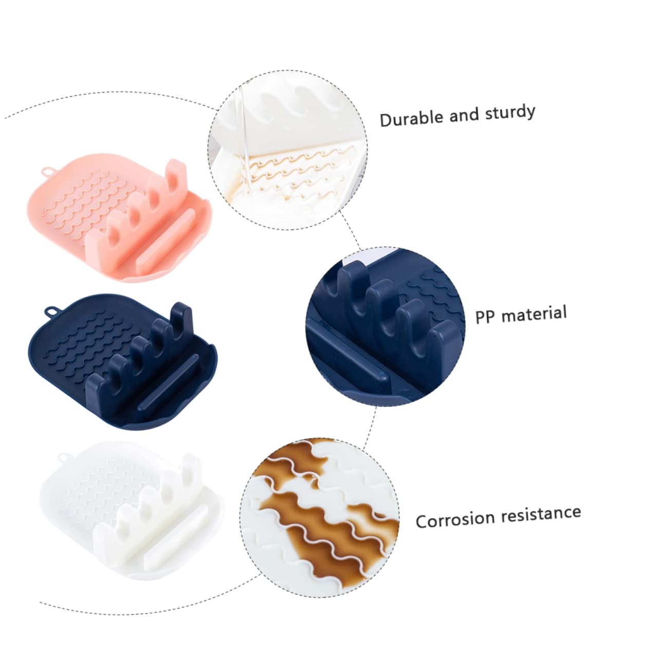 COLLBATH 3PCS Pot Lid Holder and Spoon Storage Rack Kitchen Utensil Organizer Easy Clean and Stable Design for Covers Spatulas and Ladles Kitchen Accessory