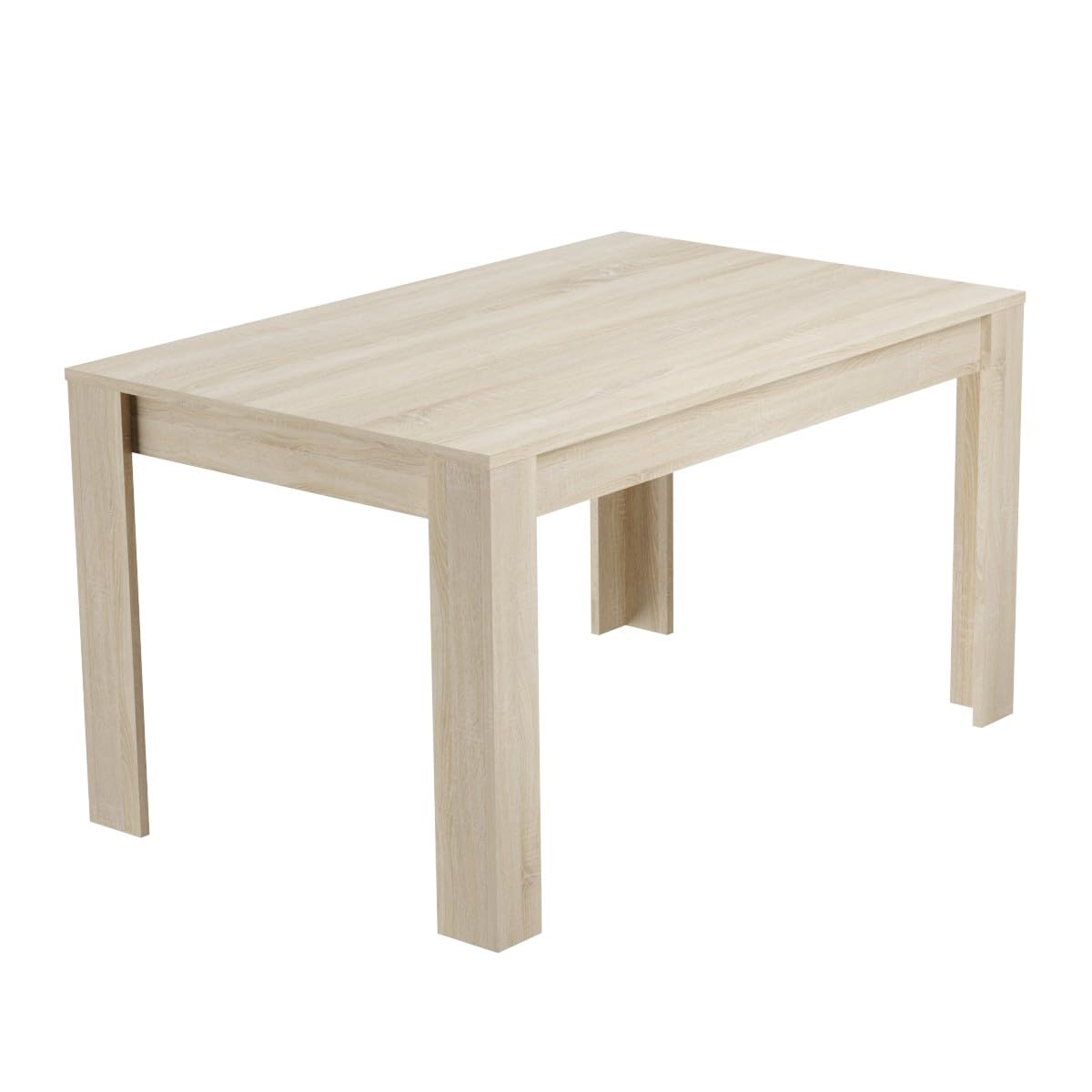 amuéblate online - Mesa de Comedor o Salón, Modelo Mónaco, Robusta y Funcional, Color Cambria, Medidas: 140 cm (Largo) x 80 cm (Ancho) x 75 cm (Alto)