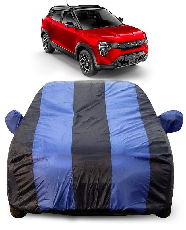 Image of Autofact Mahindra XUV 3xo Car Body Cover Triple-Stitched, Windproof with Buckle Belt, Elastic Hem, Uv Protection, Scratchproof & Dustproof, Soft Feather Fabric for All-Weather Protection(Royal Blue)