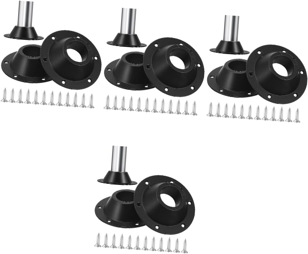 8pcs Rv Table Leg Mount Flush Mount Base for Camper and Boat Sleek Black Design Easy Installation Enhanced Stability Space-Saving Rv Furniture Hardware