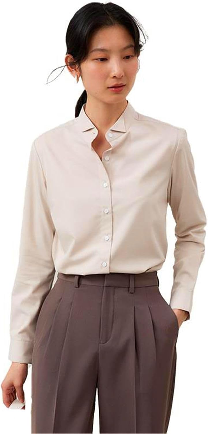 MAFSMJP Womens Boutton Down Shirt Long Sleeve Spring Formal Workwear Interview Shirt for Lady