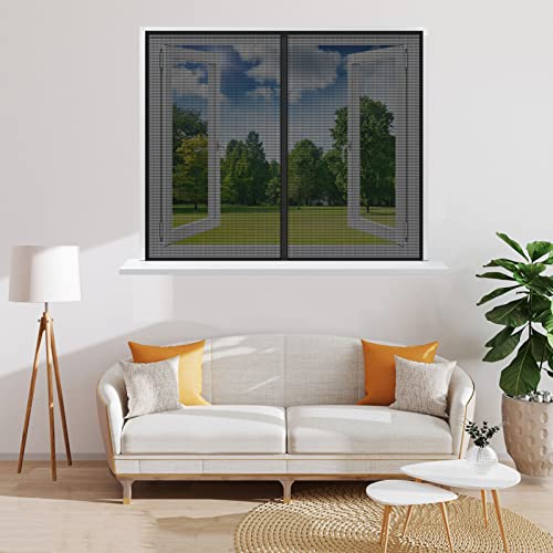 Mosquitera para ventana contra insectos con imán negro de 85x150cm 3