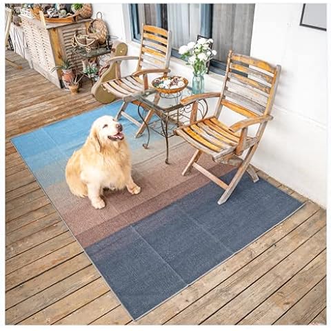 Outdoor Rug, Large Patio Rug,Outdoor Carpet Fade Resistant, Modern Indoor Outdoor Rugs, Durable Porch Rug, Outdoor Rugs Waterproof, Outdoor Rugs 4x6, Colorful Camping Rugs, Deck Rug Machine Washable Cover