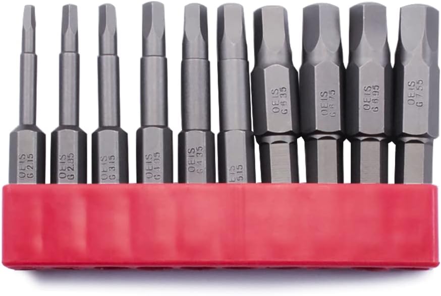 10pcs Magnetic Pentagonal Drive Bit 5 Sided Pentagon Head Screwdriver Bits Set 1/4 Inch Hex Shank 2.15-7.35mm Security Screw Driver Drill Bit Power Tool (2 Inch Length)