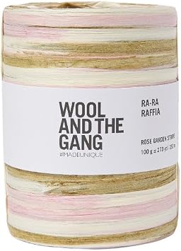 Wool and the Gang Ra-Ra Raffia Stripe - Rose Garden Stripe, 100g