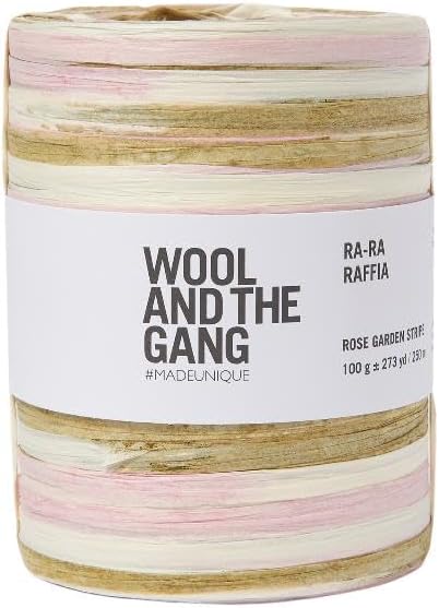 Wool and the Gang Ra-Ra Raffia Stripe - Rose Garden Stripe, 100g