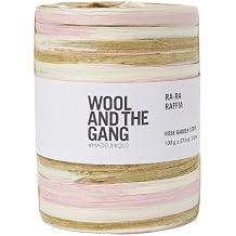 Wool and the Gang Ra-Ra Raffia Stripe, Rose Garden Stripe, 100 g, DK Double Knitting