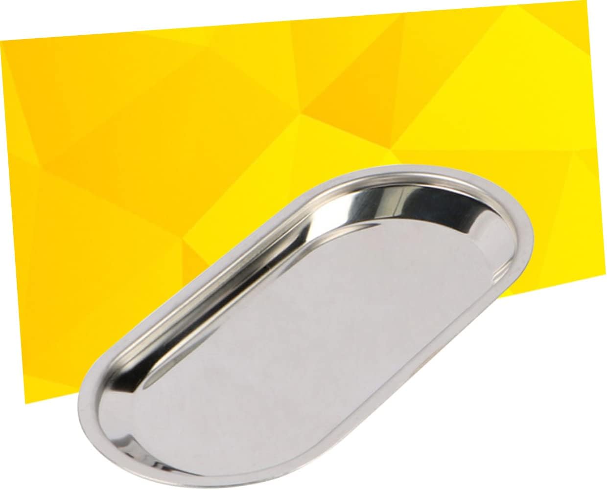 PRETYZOOM Stainless Steel Silver Serving Tray Dental and Instrument Tray Decorative Finish Large