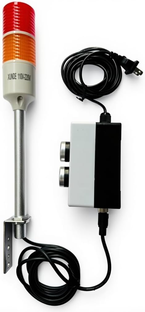LED Tower Lights 2 Stack Super Bright Red/Yellow Signal Lamp ON/Off Switch Industrial Adapter Andon Light Extension Cord，US Plug