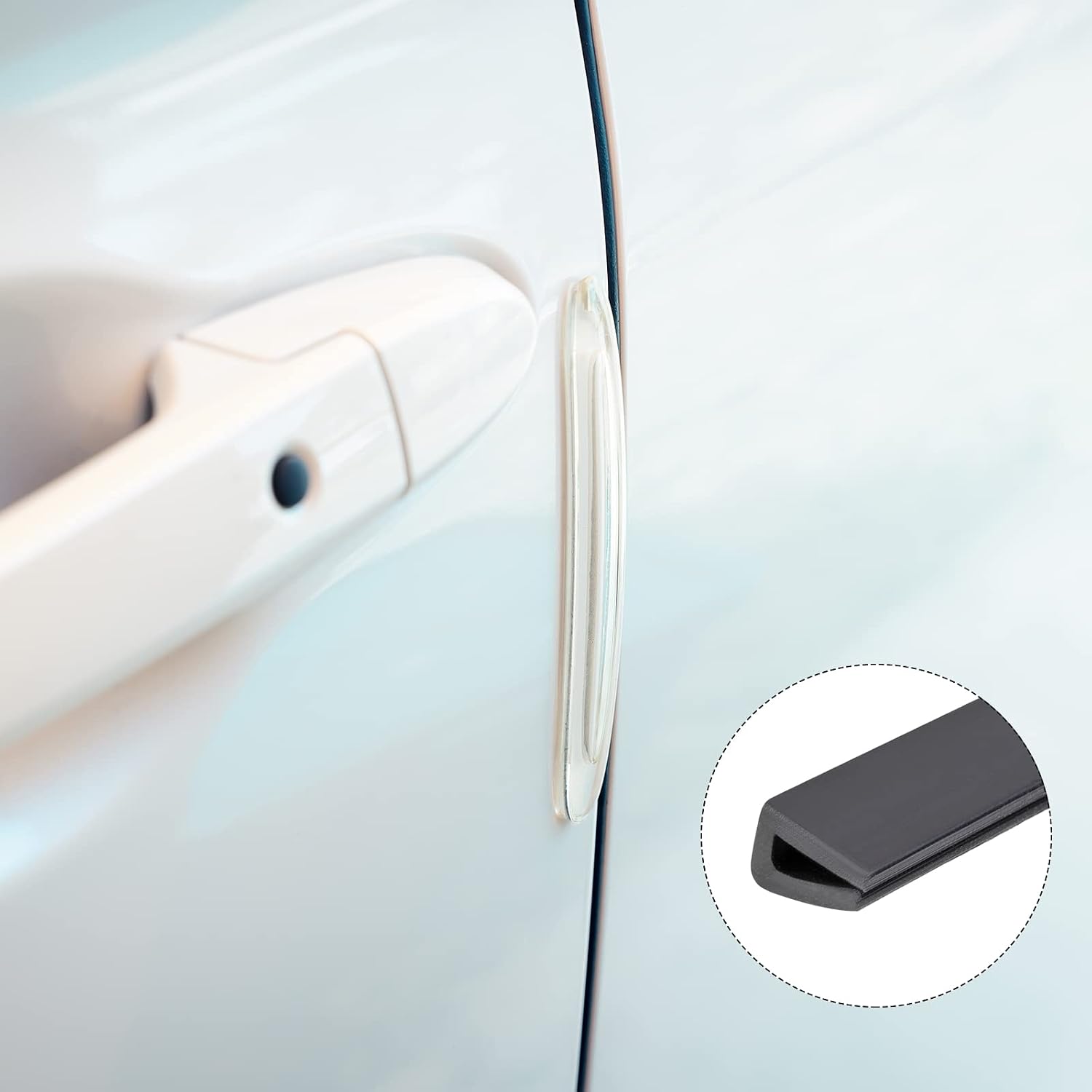 METALLIXITY Edge Trims (5M/16.4Feet) 1Pcs, Silicone U Channel Fits 2-4mm Edge Seal Strip - for Home Doors Window, Black