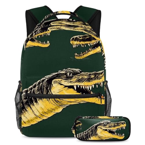 Sac à dos crocodile léger avec trousse pour organiser la rentrée