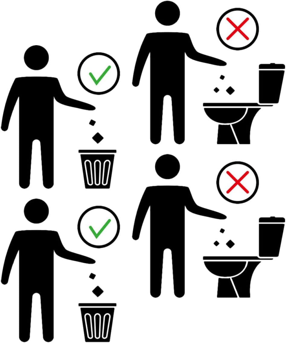 2pcs Toilet Warning Stickers for Bathroom Wall Self-Adhesive 20x30cm Toilet Seat Signs Bathroom Decoration Decals for Home and ’ Use