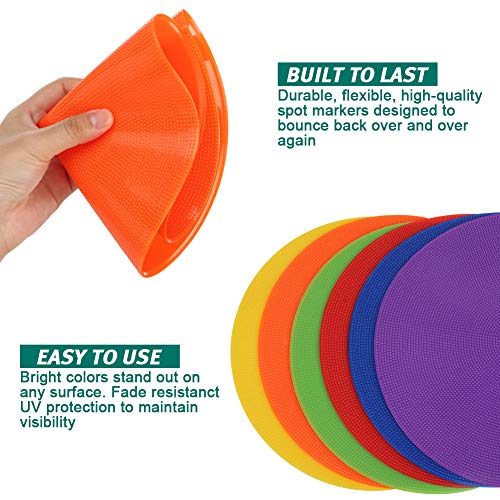 Tuxhui Spot Markers 9 Inch 10 Inch Non Slip Rubber Agility Markers Flat Field Cones Floor Dots For Soccer Basketball Sports Speed Agility Training And Drills #TOP4