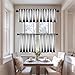 BaoNews Fashion Black White Moroccan Geometric Kitchen Valances Half Window Curtain, Abstract Black White Mirage Background Blackout Decoration Window Valances Curtains Drapes for Kitchen Bedroom