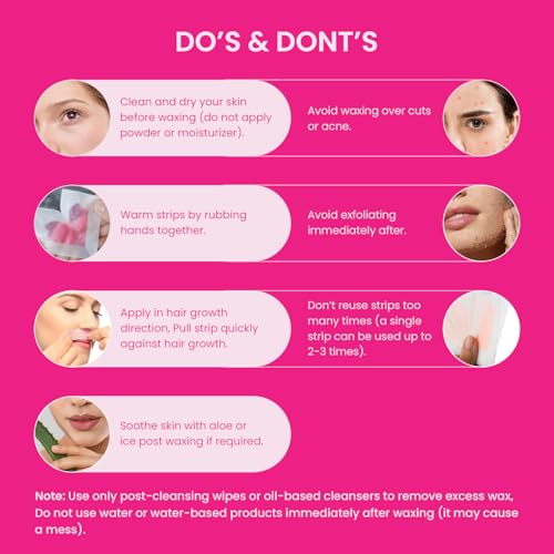 Image of Urban Yog Small Liposoluble Facial Wax Strips for Women - 40 Wax Strips + 8 Post-Wax Wipes | Gentle Facial Hair Removal Face Wax Strip for Upper Lip, Eyebrows, Chin, Sidelocks