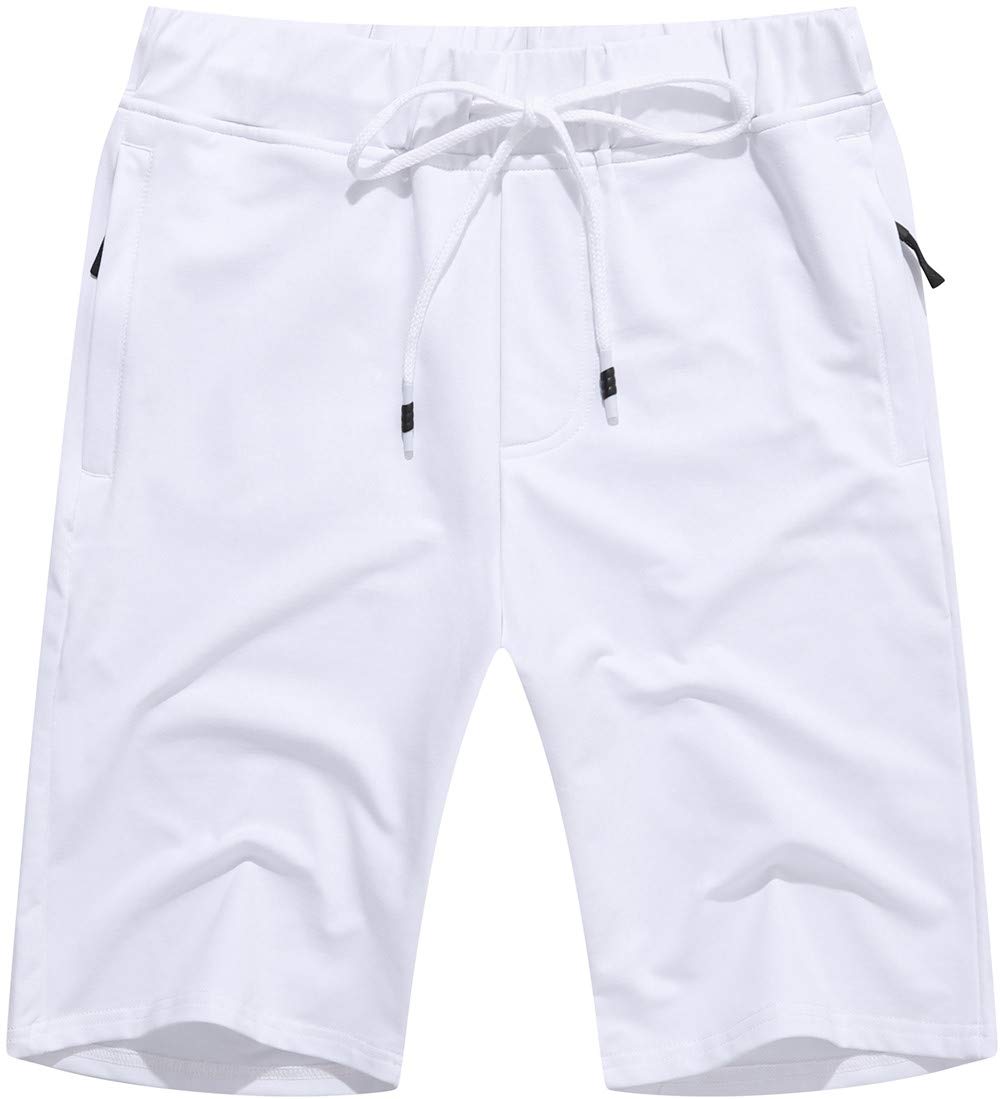 BoisoueyMens Shorts Casual Drawstring Zipper Pockets Elastic Waist
