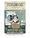 Tuxedo Cat Laundry Retro Metal Tin Sign,Sorting Out Life One Load at A Time Aluminum Metal Wall Decoration Retro Bar Sign Home Kitchen People Cave Living Room Decoration Gift 8X12 Inch