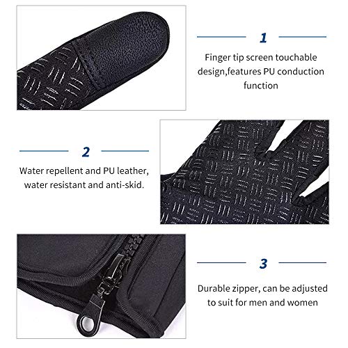 Luvas de ciclismo, Andoer Luvas de dedo completo para tela sensível ao toque para homens, mulheres,