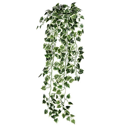 Fyearfly Vid de eucalipto artificial, follaje verde realista para decoración de pared de bodas, fiestas, decoración del hogar interior y exterior