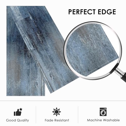 Emvency Farmhouse Style Table Runner, Abstract Art Painting Denim Blue Dining Decor for Kitchen Coffee Table Family Dinners Holiday Parties Wedding Events Decor(13x108 inch) by Emvency - Image 2