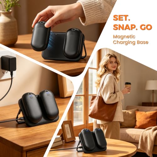 Electric Hand Warmers Rechargeable 2 Pack with Magnetic Wireless Charger - Image 4