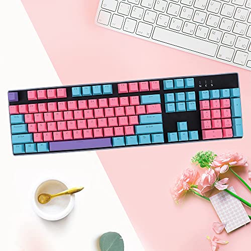 Image of Keycaps 60 Percent 104 Backlit PBT Key Cap Set for 60% Gaming Keyboard MX Switches(Ahri)