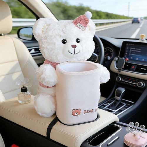 Lindo bote de basura para automóvil con soporte para pañuelos de diseño resistente 2