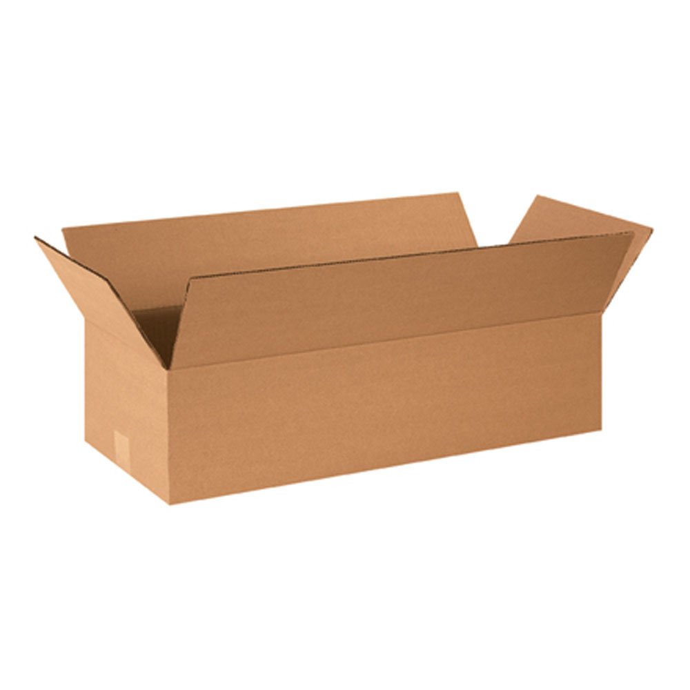 Aviditi 24106 Flat Corrugated Cardboard Box 24" L x 10" W x 6" H, Kraft, For Shipping, Packing and Moving (Pack of 25)