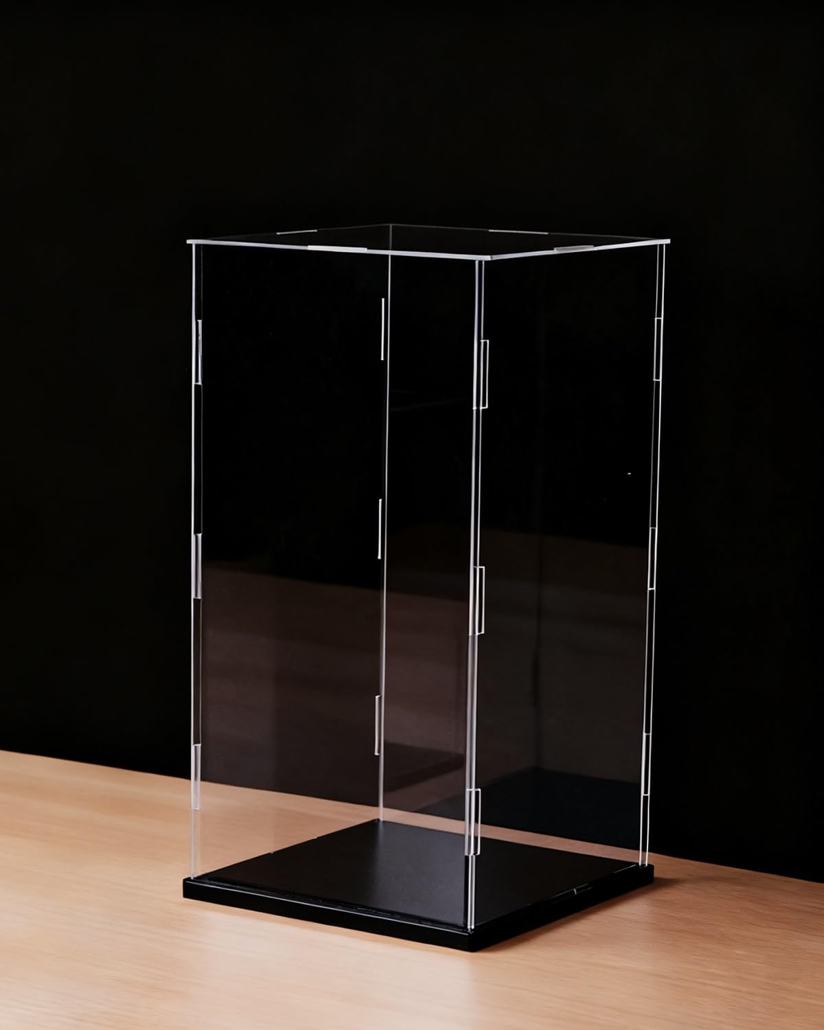 Vitrine Acrylique Vitrine en Acrylique Transparent Anti-poussière pour Poupées 25 30 40 45 50 60 cm et Boîtes de Rangement en Plastique pour Figurines de Collection(Black Base,30x30x55cm)