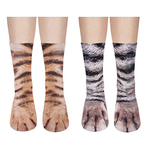 Zmart Funny Unisex Cat Paw Socks Animal Paw Socks Cat Gifts for Cat Lovers, Novelty Cat Socks Men Cat Socks Women
