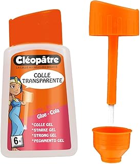 CLÉOPÂTRE - Colle Transparente Forte "Adhésive" En 80 gr Avec Pinceau Intégré – Idéale Travaux Manuels et Loisirs Créatifs...