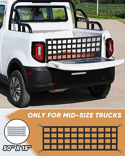 Image of LUCKY STRAPS Tailgate Net for Pickup Truck Bed, 50'' x 15'' Heavy Duty Tailgate Cargo Netting for Small & Mid-Size Truck, Easy-to-use Tailgate Net for Chevy, Ford, Toyota, GMC, Dodge RAM, Jeep (Black)