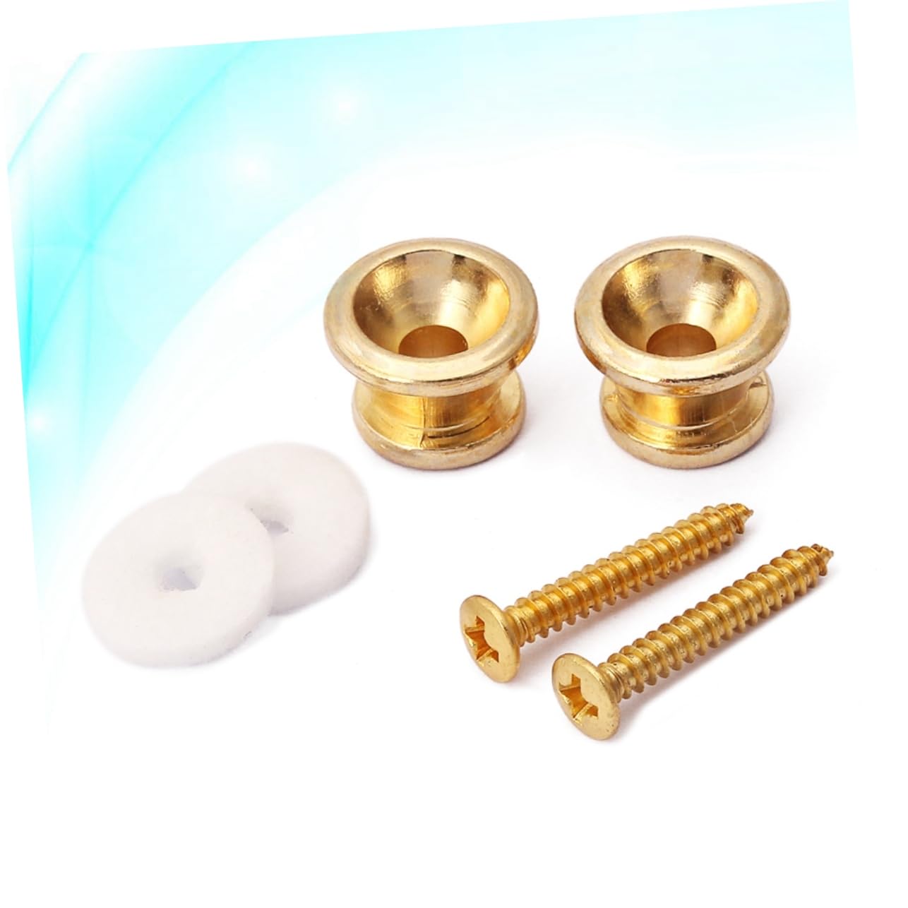 Yardwe Golden Tail Nail Metal Guitar Strap Locks 2 Pack for Electric Acoustic Guitars Steel Construction Safe Easy Installation