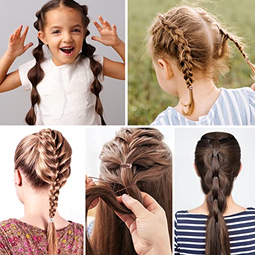 Elastic Hair Bands, 2500Pcs Hair Rubber Bands, Mini Hair Ties For Girls Women, Funtopia Small Hair Elastics With Organizer Box, Soft Hair Elastics For Kid Toddlers (Brown, Black, Clear) #TOP3