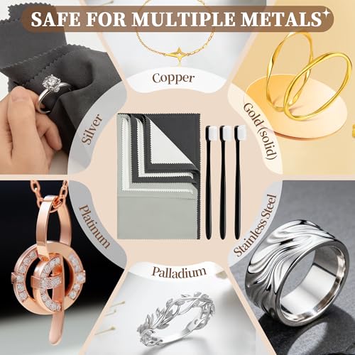 image for Bonison 6 PCS Jewelry Cleaning Kit, 3 Large Silver Polishing Cloths (1