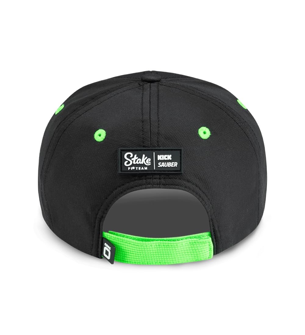 Stake F1 Kick Sauber Offizielles Team Kinder Baseball Cap 2025 Schwarz Grün Verstellbar, schwarz / grün, Einheitsgröße
