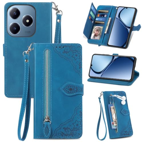 Étui pour Oppo A58 5G bleu pour sorties et voyages