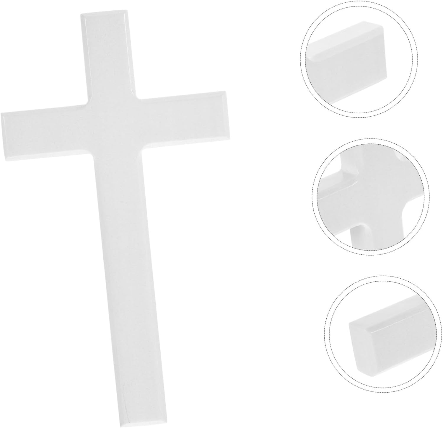 Unomor Solid White Wooden Wall Cross Decoration 8.27 Inch Hanging Cross Ornament for Home Church Bedroom and Dining Room Wall Art