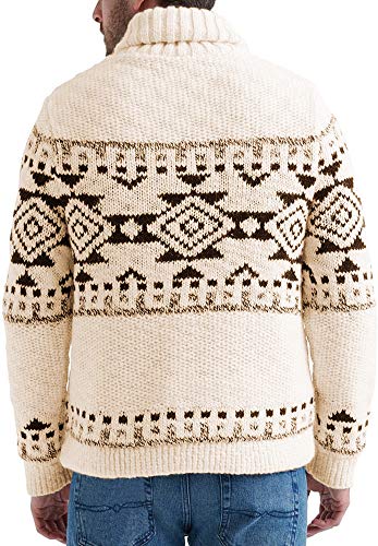 Esobo Men's Shawl Collar Cardigan Sweater Multi-Color Button Down Knitted Sweaters With Pockets Sky Blue #TOP2