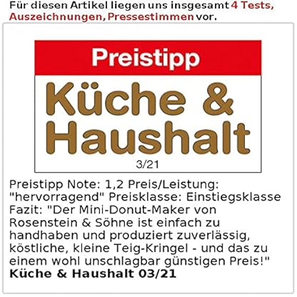 Rosenstein & Söhne Donutmaker: Mini-Donut-Maker, antihaftbeschichtet, 1.000 Watt (Mini Donutmaker, Donut Maschine, Waffeleisen) – Bild 8