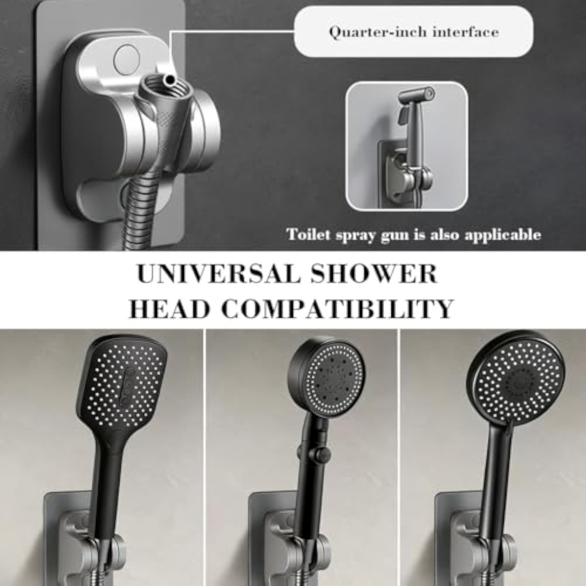 2Pcs Self-Adhesive Shower Head Bracket
