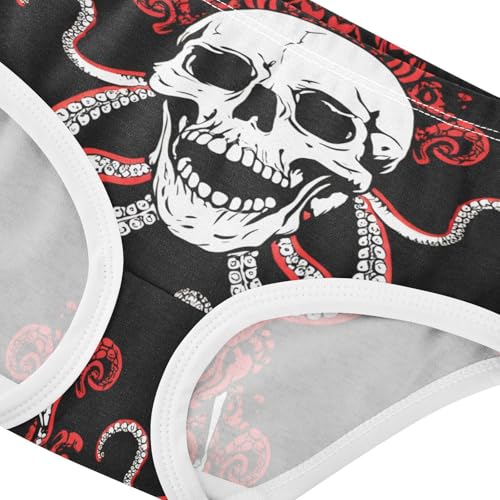 Skulls Octopus Red Color Toddler Girls's Underwear 2T 202c13614
