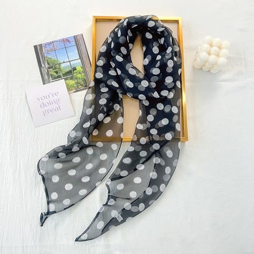 Head scarf for women Polka dot head scarf and bandana stylish scarf necklace for women2
