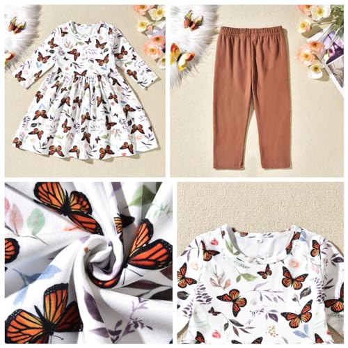 Image of Toddler-Girls-Fall-Clothes-Set Little Girls Highlow Tunic Tops+Leggings Outfit Boutique Clothing
