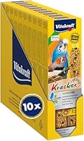 Vitakraft Kräcker, zur Mauserhilfe, für die Mauser, Knabberstangen für Wellensittiche, mit Vitaminen und Mineralien, ohne Zusatz von Zucker (10x 60g)